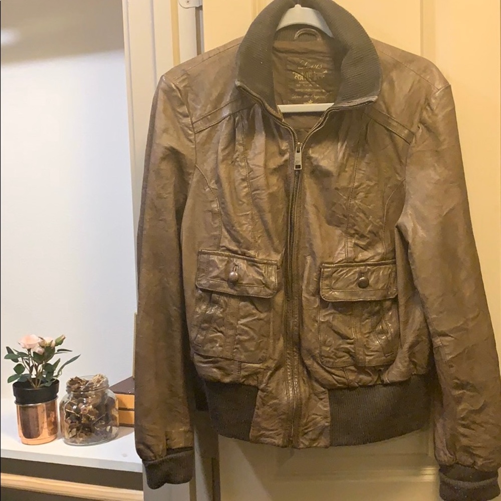 Genuine brown leather Levi’s bomber jacket